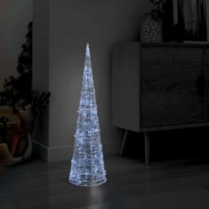 Pood24 akrüülist valguspüramiid, LED-tuli, koonus, külm valge 90 cm