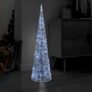 Pood24 akrüülist valguspüramiid, LED-tuli, koonus, külm valge 120 cm