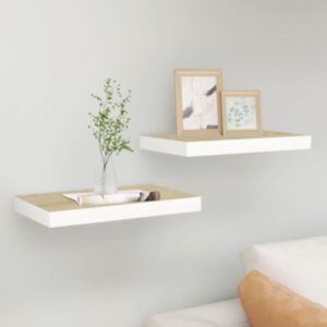 Pood24 seinariiulid, 2 tk, tamm ja valge, 40 x 23 x 3,8 cm MDF