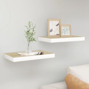 Pood24 seinariiulid, 2 tk, tamm ja valge, 50 x 23 x 3,8 cm MDF