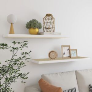 Pood24 seinariiulid, 2 tk, tamm ja valge, 100 x 23,5 x 3,8 cm MDF
