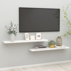 POOD24 настенные полки, 2 шт., Дуб и белый, 120 x 23,5 x 3,8 см МДФ