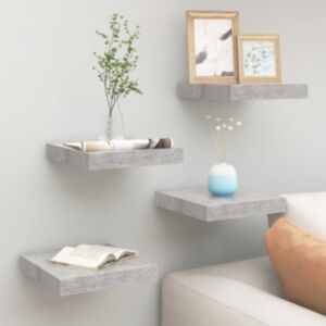 Pood24 seinariiulid, 4 tk, betoonhall, 23 x 23,5 x 3,8 cm MDF