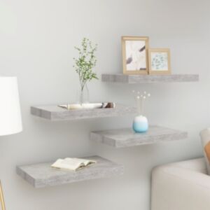 Pood24 seinariiulid, 4 tk, betoonhall, 40 x 23 x 3,8 cm MDF