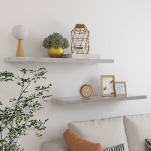 Pood24 seinariiulid 2 tk, betoonhall, 100 x 23,5 x 3,8 cm MDF
