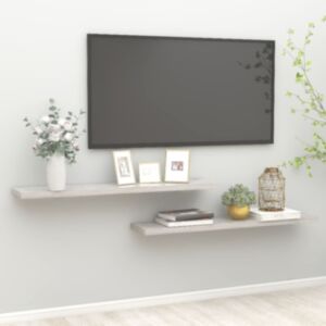 POOD24 настенные полки, 2 шт., Серый бетон, 120 x 23,5 x 3,8 см МДФ