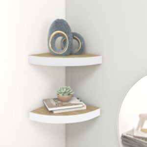 Pood24 nurgariiulid 2 tk, tamm ja valge, 25 x 25 x 3,8 MDF