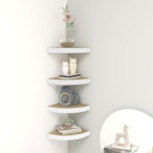Pood24 nurgariiulid 4 tk, tamm ja valge, 25 x 25 x 3,8 MDF