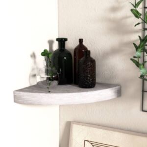 POOD24 угловая полка, серый бетон, МДФ 35 x 35 x 3,8 см