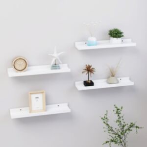 POOD24 настенные полки, 4 шт, белые, 40 x 9 x 3 см