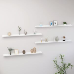 POOD24 настенные полки, 4 шт., Белые, 115 x 9 x 3 см