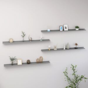 Pood24 seinariiulid, 4 tk, hall, 115 x 9 x 3 cm