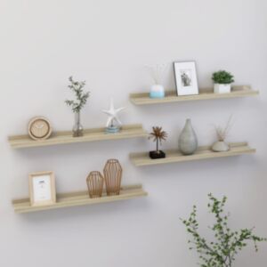 Pood24 seinariiulid, 4 tk, Sonoma tamm, 60x9x3 cm