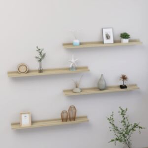 Pood24 seinariiulid, 4 tk, Sonoma tamm, 80 x 9 x 3 cm
