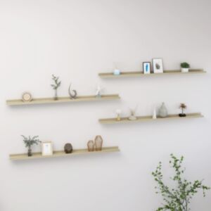 POOD24 настенные полки, 4 шт., Дуб Сонома, 115 x 9 x 3 см