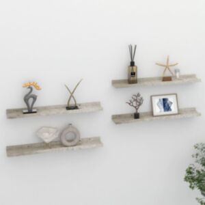 Pood24 seinariiulid, 4 tk, betoonhall, 60 x 9 x 3 cm