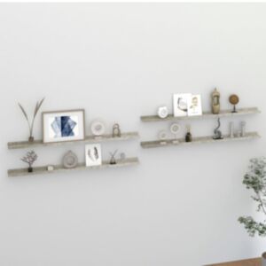 Pood24 seinariiulid, 4 tk, betoonhall, 115 x 9 x 3 cm