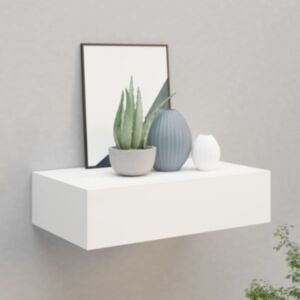 Pood24 sahtliga seinariiul, valge, 40x23,5x10 cm MDF