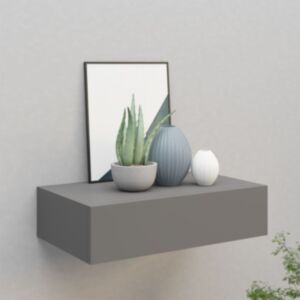 Pood24 sahtliga seinariiul, hall 40x23,5x10 cm MDF