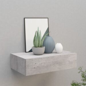 Pood24 sahtliga seinariiul, betoonhall 40 x 23,5 x 10 cm MDF
