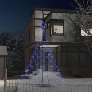 Pood24 jõulupuu metallist postiga, 500 LEDi, sinine, 3 m