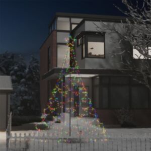 Pood24 jõulupuu metallist postiga, 500 LEDi, värviline, 3 m