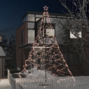Pood24 jõulupuu metallist postiga, 1400 LEDi, soe valge, 5 m