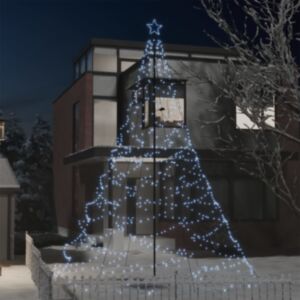 Pood24 jõulupuu metallist postiga, 1400 LEDi, külm valge, 5 m