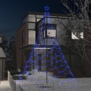 Pood24 jõulupuu metallist postiga, 1400 LEDi, sinine, 5 m