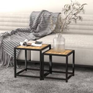 Чайный столик POOD24 2 шт, МДФ, черный с желтым