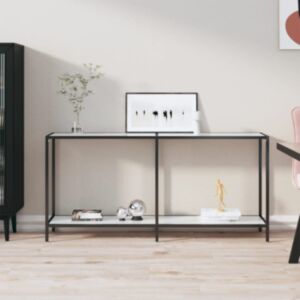 Pood24 konsoollaud, valge, 160 x 35 x 75,5 cm, karastatud klaas