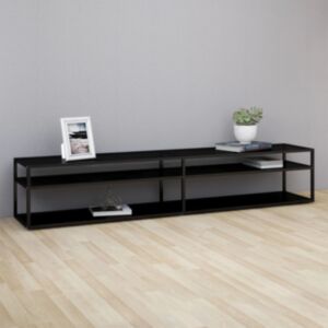 Pood24 telerialus, must, 220 x 40 x 40,5 cm, karastatud klaas