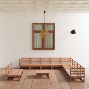 Pood24 12-osaline aiamööbli komplekt, meekarva, männipuit