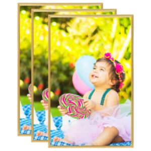 332112 Pood24 Photo Frames Collage 3 pcs for Table Gold 10x15 cm MDF
