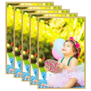 332153 Pood24 Photo Frames Collage 5 pcs for Wall Gold 70x90 cm MDF