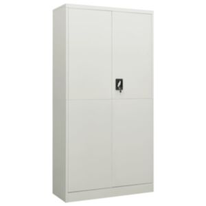 Pood24 lukustatav hoiukapp, helehall, 90 x 40 x 180 cm, teras