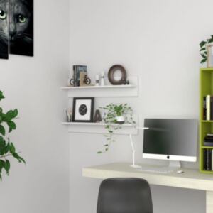 Pood24 seinariiulid 2 tk, valge, 80 x 11,5 x 18 cm, puitlaastplaat