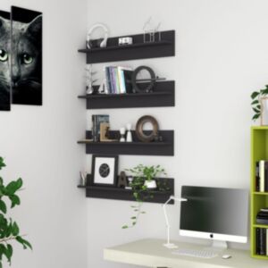 Pood24 seinariiulid 4 tk, hall, 80x11,5x18 cm, puitlaastplaat