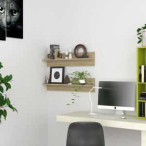 Pood24 seinariiulid 2 tk, Sonoma tamm, 80x11,5x18 cm, puitlaastplaat