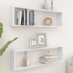 POOD24 настенные полки кубической формы 2 шт, белые, 100 x 15 x 30 см