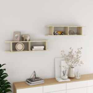 Pood24 seinariiulid 2 tk, sonoma tamm, 90x18x20 cm, puitlaastplaat