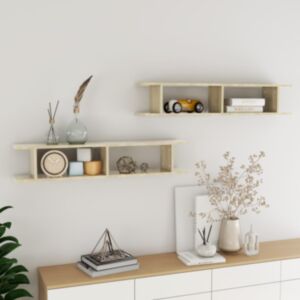 Pood24 seinariiulid 2 tk, sonoma tamm, 105x18x20 cm, puitlaastplaat