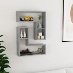 Pood24 seinariiulid 2 tk, betoonhall, 50x15x50 cm, puitlaastplaat