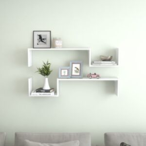 Pood24 seinariiulid 2 tk, valge, 100x15x20 cm, puitlaastplaat