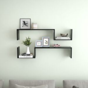 Pood24 seinariiulid, 2 tk, must, 100 x 15 x 20 cm, puitlaastplaat