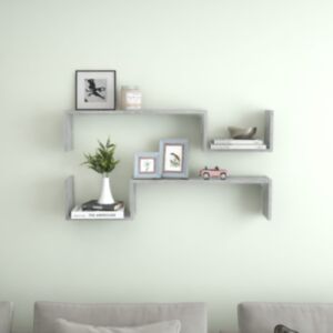 Pood24 seinariiulid 2 tk, betoonhall, 100x15x20 cm, puitlaastplaat