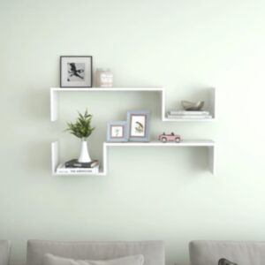 Pood24 seinariiulid 2 tk, valge, 100x15x20 cm, tehispuit