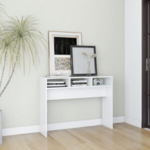 Pood24 konsoollaud, valge, 105x30x80 cm, puitlaastplaat