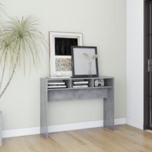 Pood24 konsoollaud, betoonhall, 105x30x80 cm, puitlaastplaat
