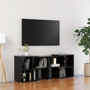 Тумба под ТВ Pood24, черный глянцевый, 104 x 30 x 52 см, ДСП